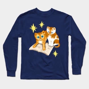 Two Ginger Kittens Reading Long Sleeve T-Shirt